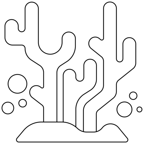 Coral Emoji Coloring Page